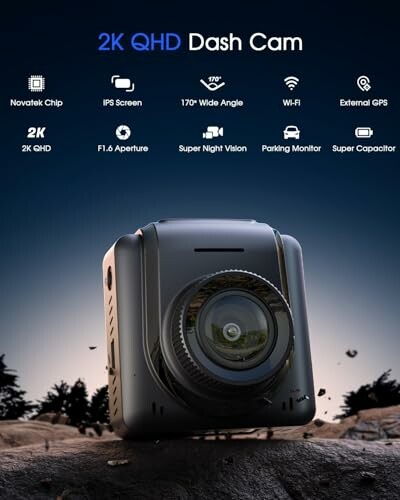 2K QHD dash cam features and specifications.