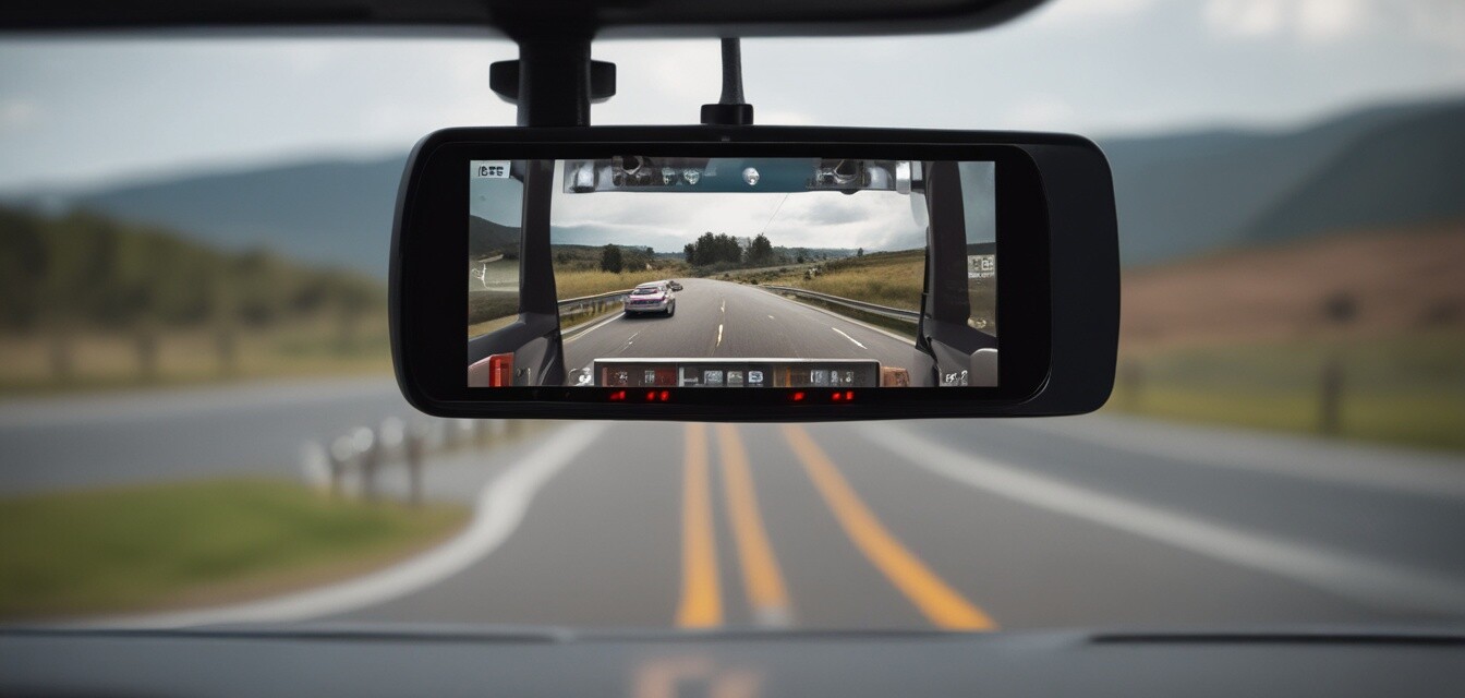 Rear view of a car with dash cam