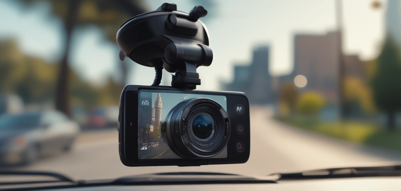 Close-up of wireless dash cam